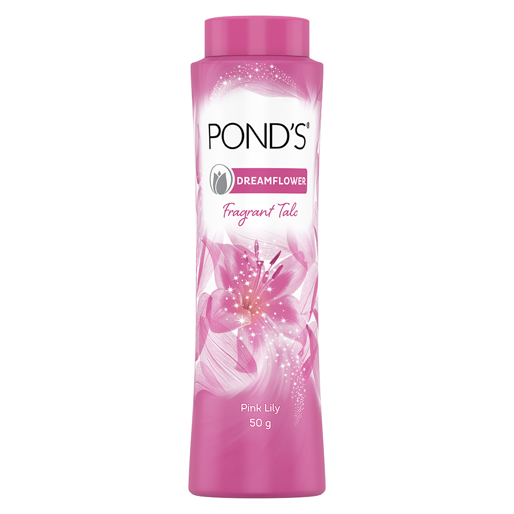 Pond's Dreamflower Fragrant Pink Lily Talc Powder 50 gm | Reduce Sweat | Controls Body Odour With Pink Lily Fragrance, Pack of 1