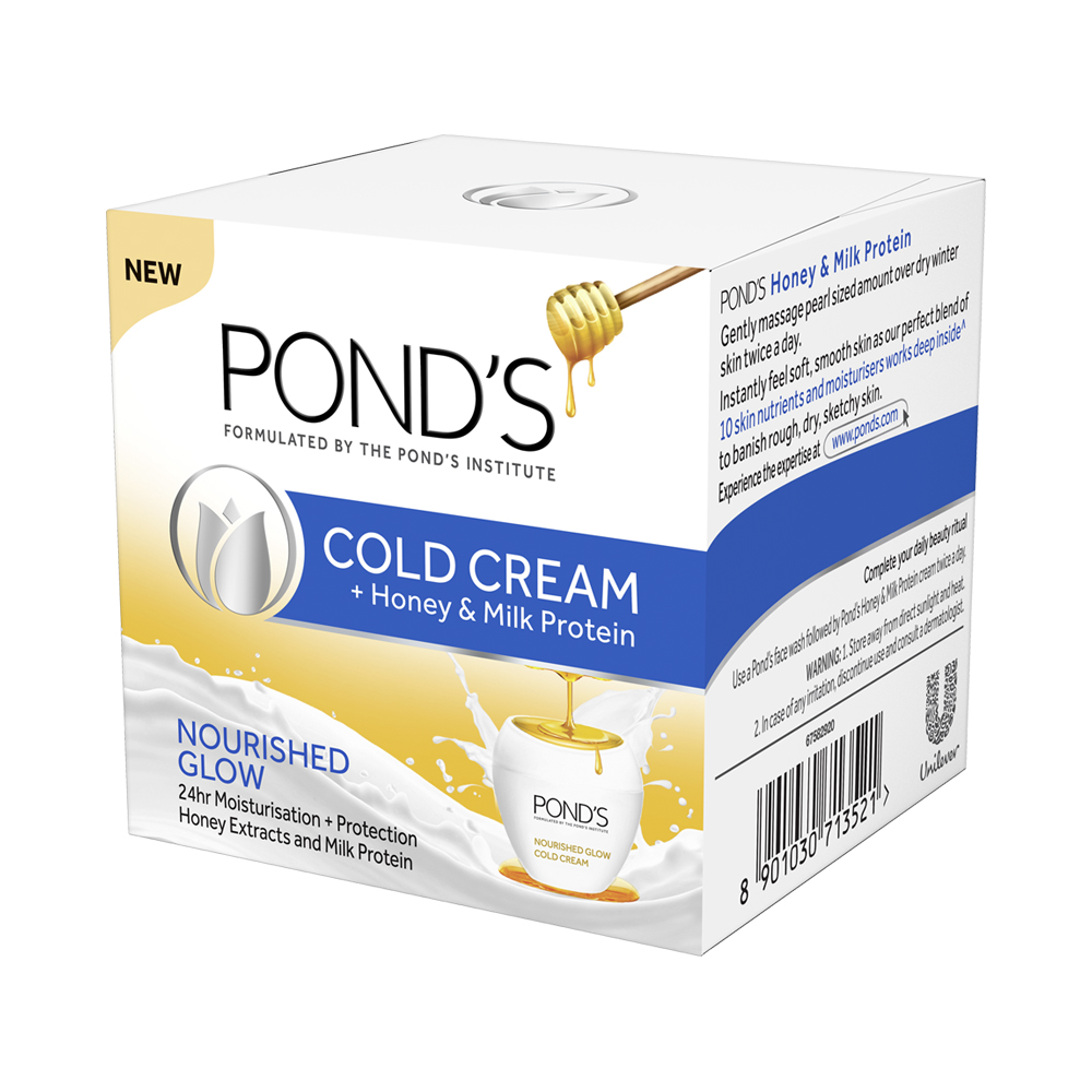 Pond's Honey & Milk Cold Cream 55 ml | Honey Extract & Milk Protein | Protects & Moisturises Upto 24Hrs | For Nourished Glowing Skin, Pack of 1 Pond's Honey & Milk Cold Cream 55 ml | Honey Extract & Milk Protein | Protects & Moisturises Upto 24Hrs | For Nourished Glowing Skin, Pack of 1