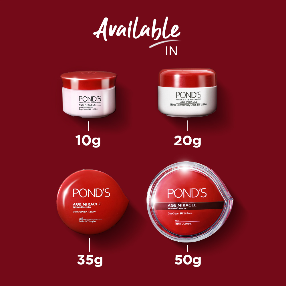 Pond's Age Miracle SPF 18 PA++ Day Cream, 20 gm, Pack of 1 Pond's Age Miracle SPF 18 PA++ Day Cream, 20 gm, Pack of 1