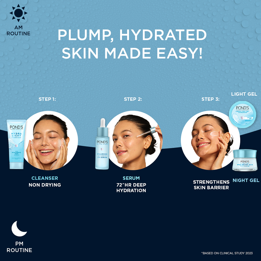 Pond's Hydralight Hyaluronic Acid 2% Serum, 28 ml, Pack of 1 Pond's Hydralight Hyaluronic Acid 2% Serum, 28 ml, Pack of 1