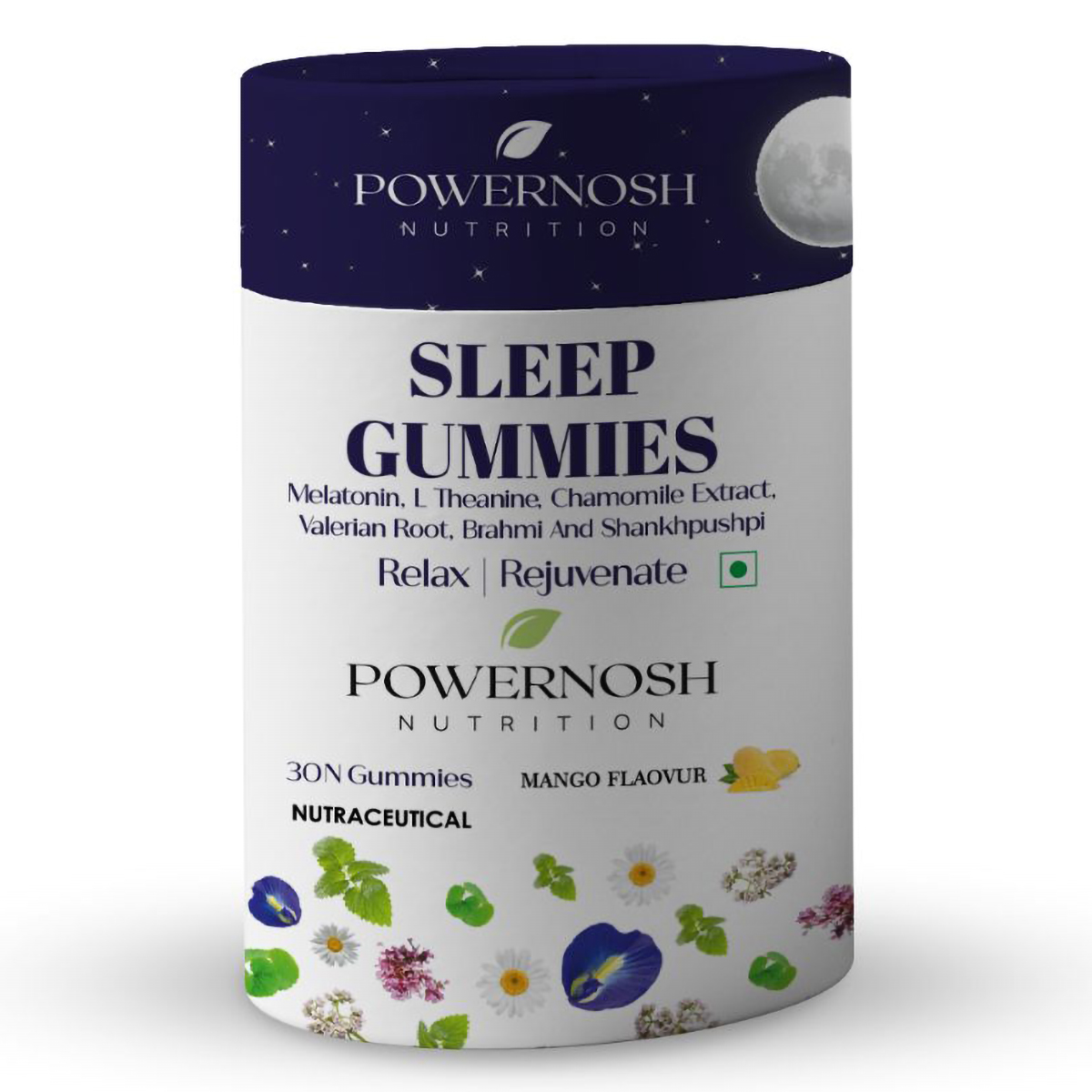 Powernosh Nutrition Sleep Gummies Mango Flavour, 30 Count, Pack of 1 Powernosh Nutrition Sleep Gummies Mango Flavour, 30 Count, Pack of 1