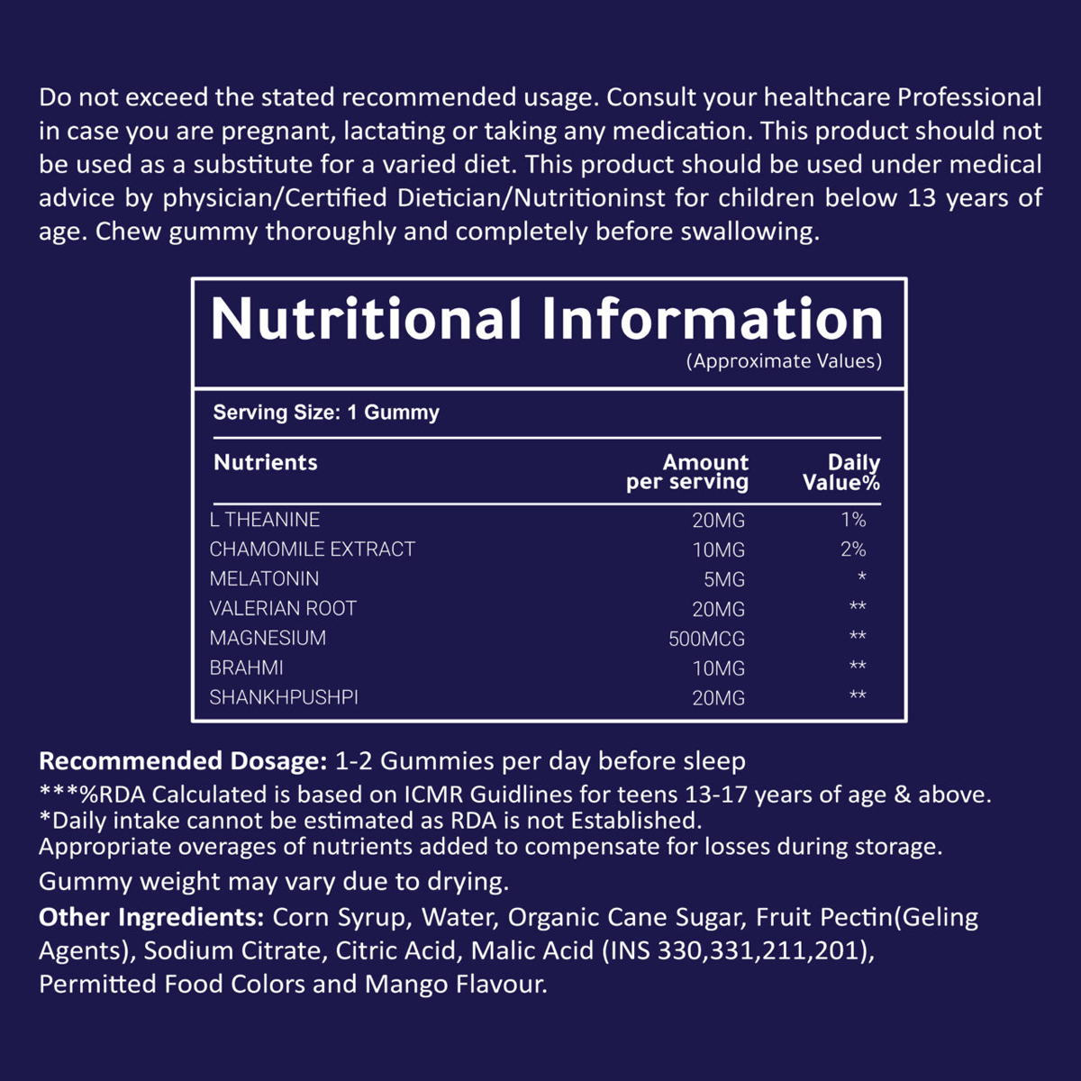 Powernosh Nutrition Sleep Gummies Mango Flavour, 30 Count, Pack of 1 Powernosh Nutrition Sleep Gummies Mango Flavour, 30 Count, Pack of 1