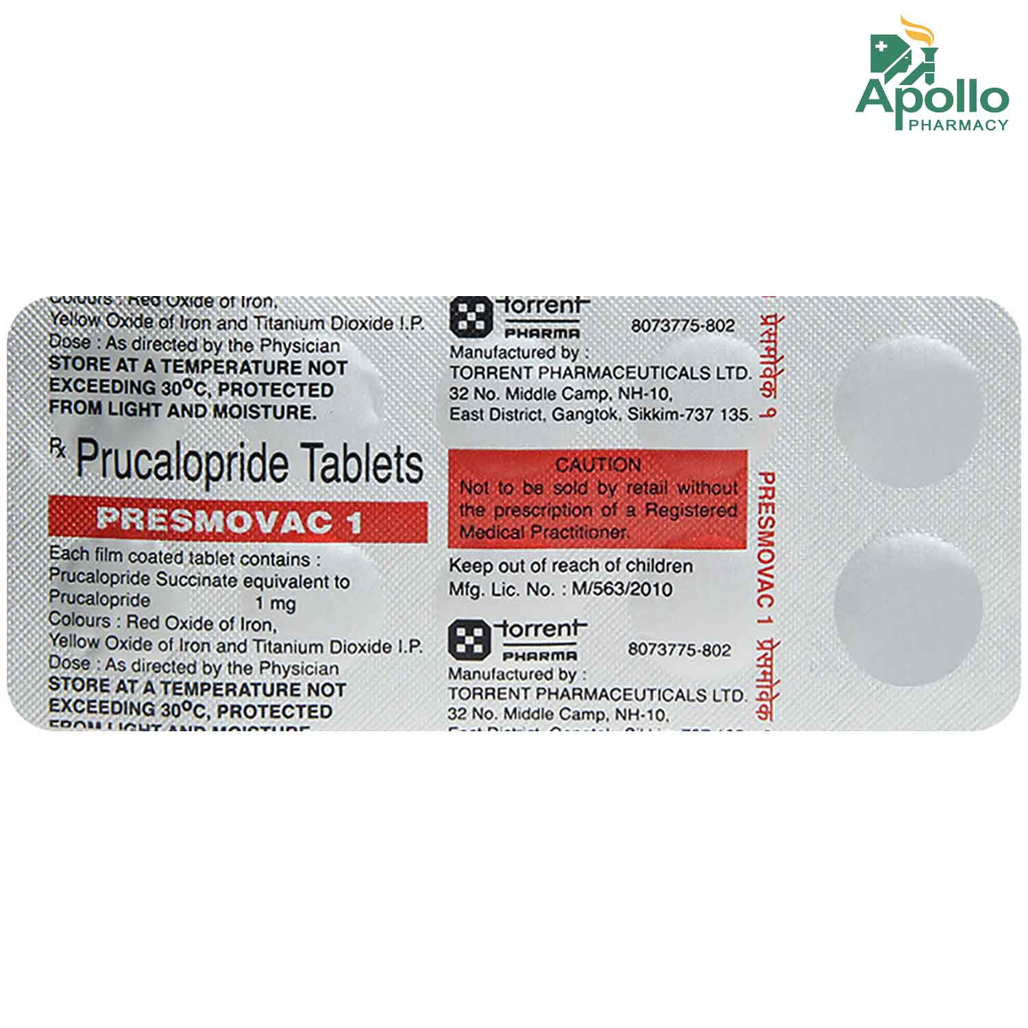 Presmovac 1 Tablet 10's, Pack of 10 TABLETS Presmovac 1 Tablet 10's, Pack of 10 TABLETS