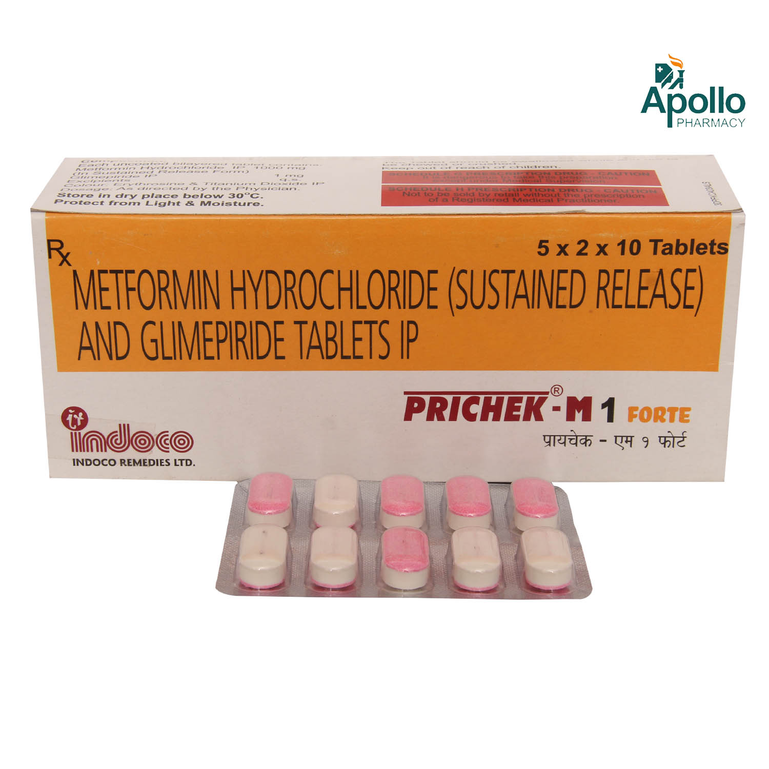 PRICHEK M 1MG FORTE TABLET, Pack of 10 TABLETS PRICHEK M 1MG FORTE TABLET, Pack of 10 TABLETS