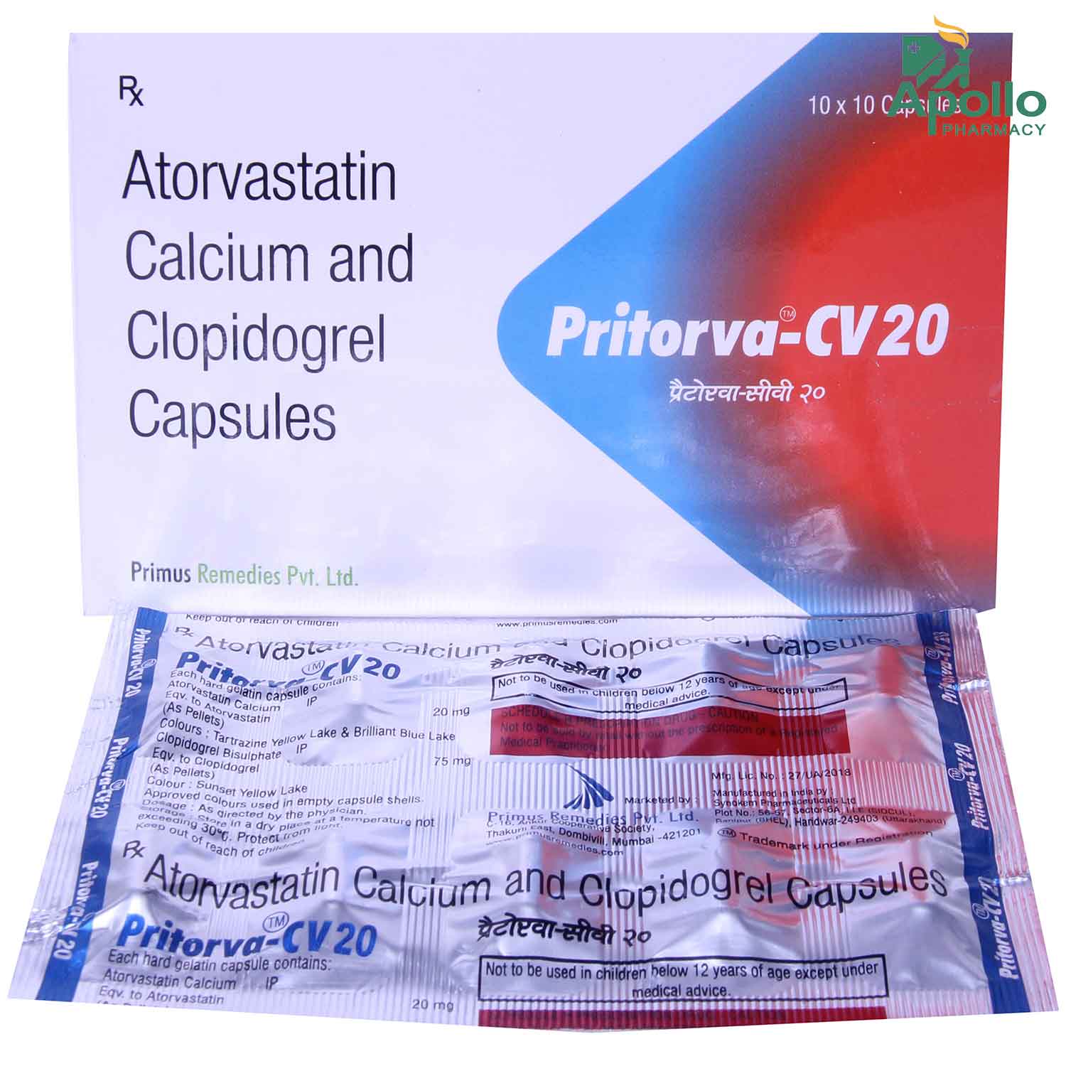 Pritorva-CV20 Capsule 10's, Pack of 10 CAPSULES Pritorva-CV20 Capsule 10's, Pack of 10 CAPSULES