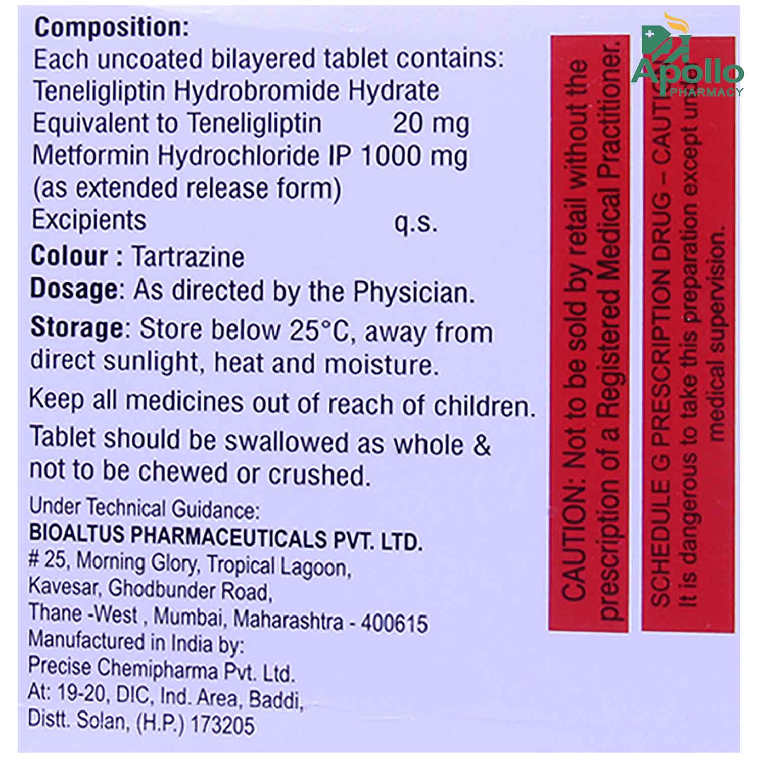 Priglip-M20/1000 Tablet 10's, Pack of 10 TABLETS Priglip-M20/1000 Tablet 10's, Pack of 10 TABLETS