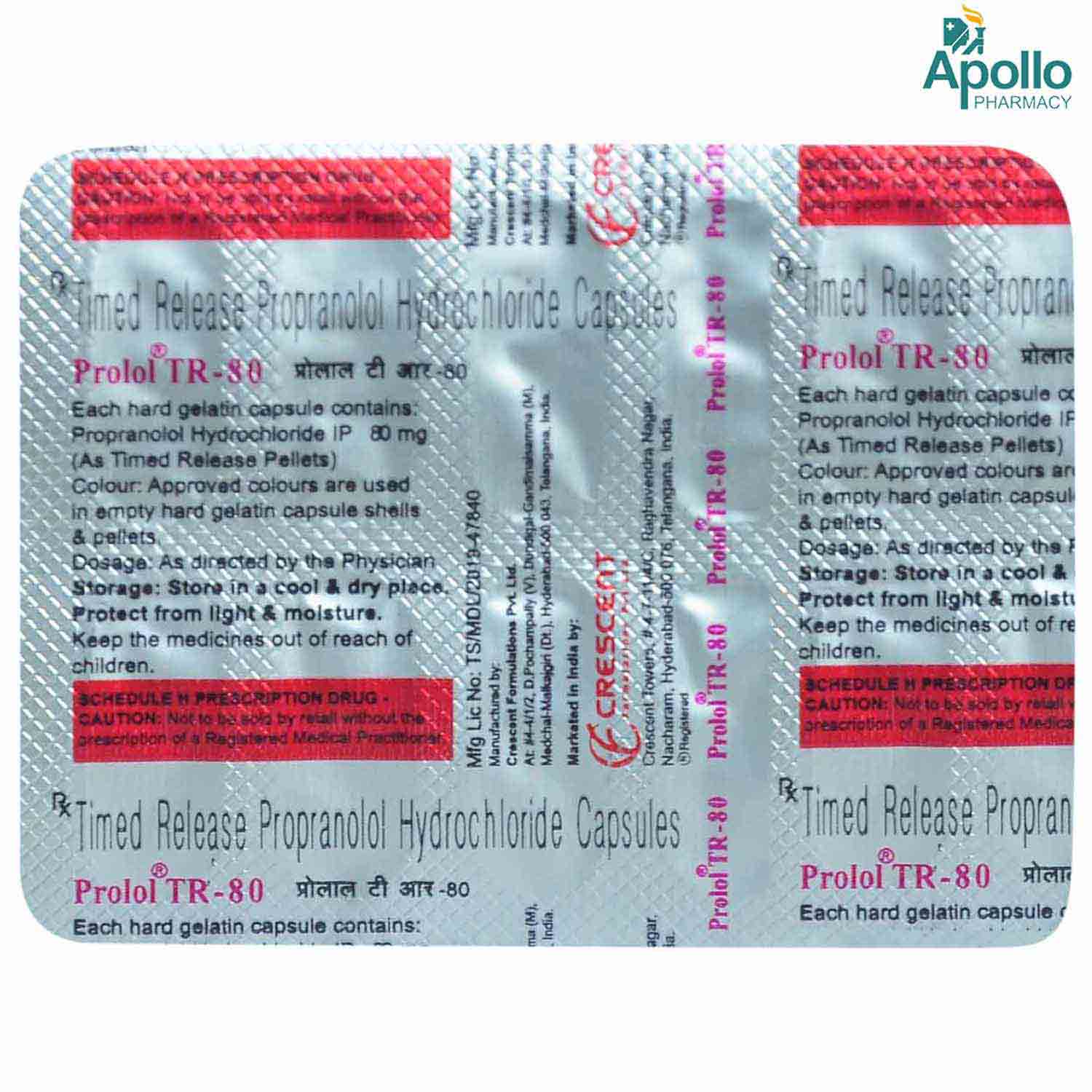 Prolol TR 80 Tablet 10's, Pack of 10 TabletS Prolol TR 80 Tablet 10's, Pack of 10 TabletS