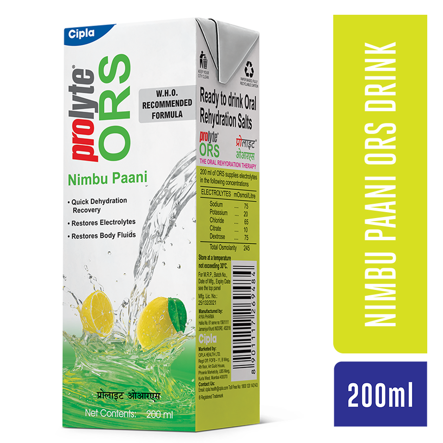 Prolyte ORS Nimbu Pani Flavour Energy Drink, 200 ml, Pack of 1 LIQUID Prolyte ORS Nimbu Pani Flavour Energy Drink, 200 ml, Pack of 1 LIQUID