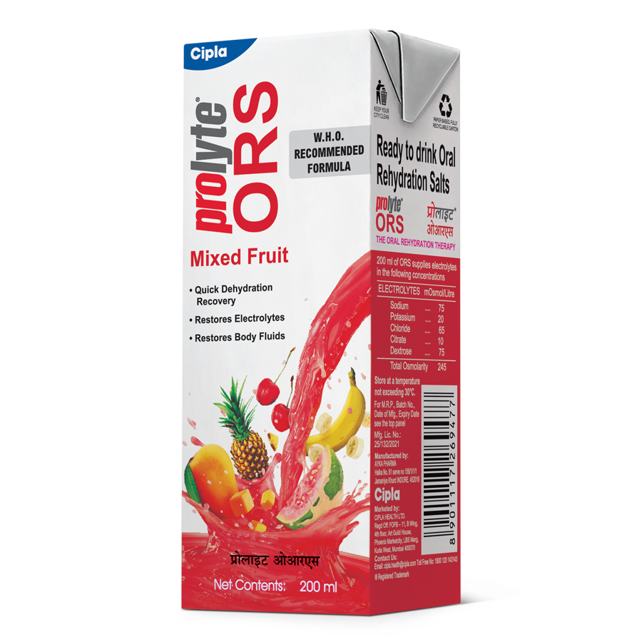 Prolyte ORS Mixed Fruit Flavour Energy Drink, 200 ml, Pack of 1 Liquid Prolyte ORS Mixed Fruit Flavour Energy Drink, 200 ml, Pack of 1 Liquid