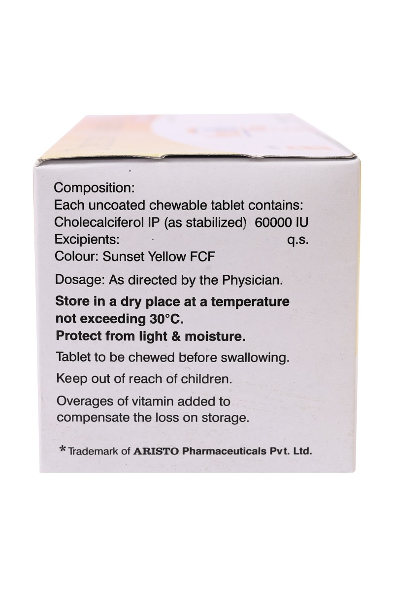 Pure D3 60000IU Sugar Free Chewable Tablet 4's, Pack of 4 Pure D3 60000IU Sugar Free Chewable Tablet 4's, Pack of 4