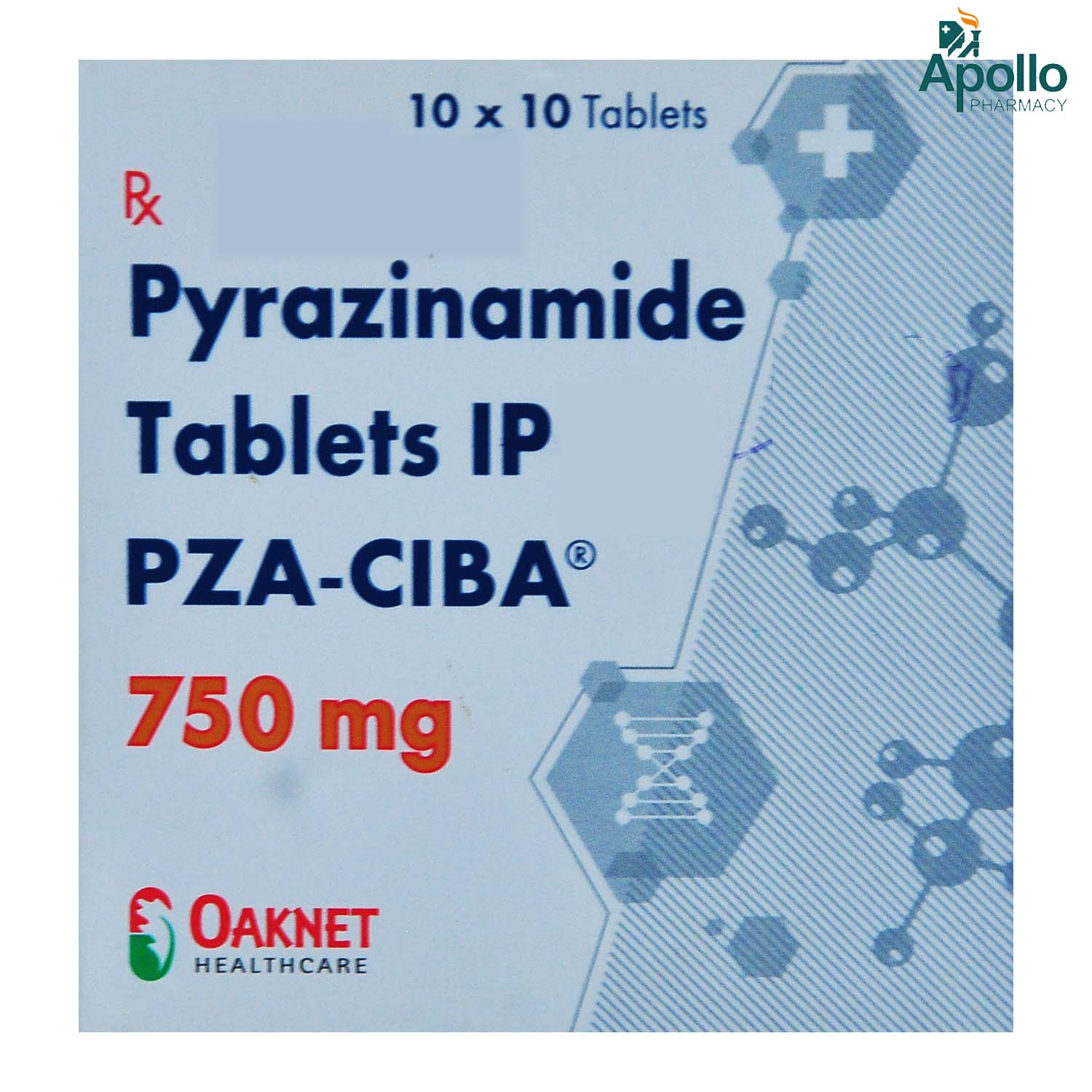 PZA CIBA 750MG, Pack of 10 TABLETS PZA CIBA 750MG, Pack of 10 TABLETS