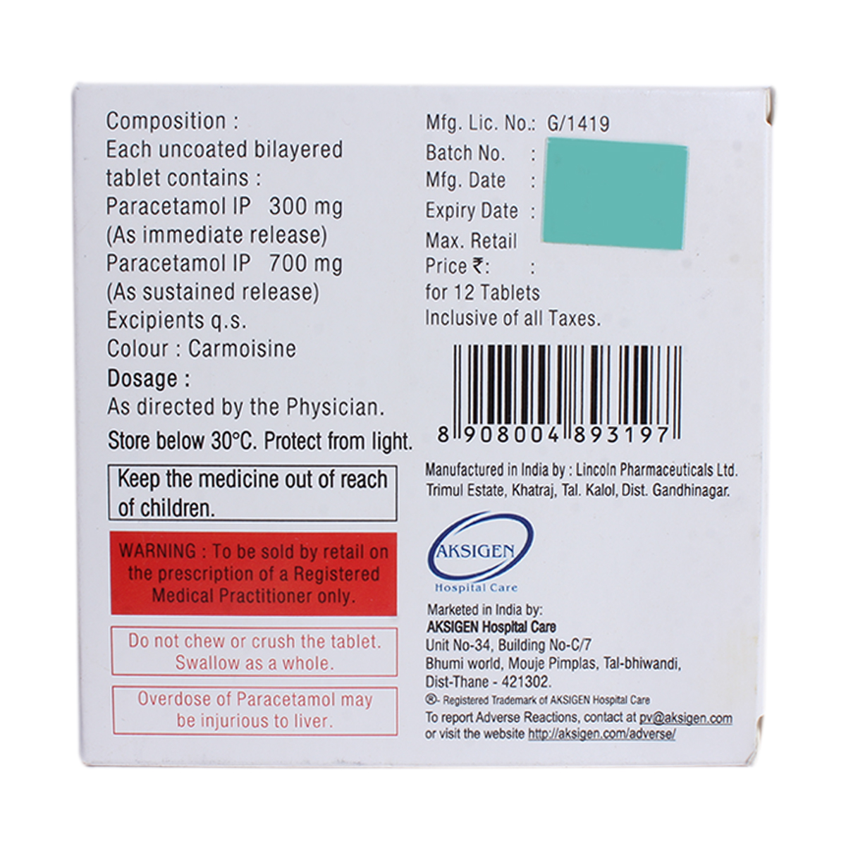 Qustain P 1000 Tablet 12's, Pack of 12 TABLETS Qustain P 1000 Tablet 12's, Pack of 12 TABLETS