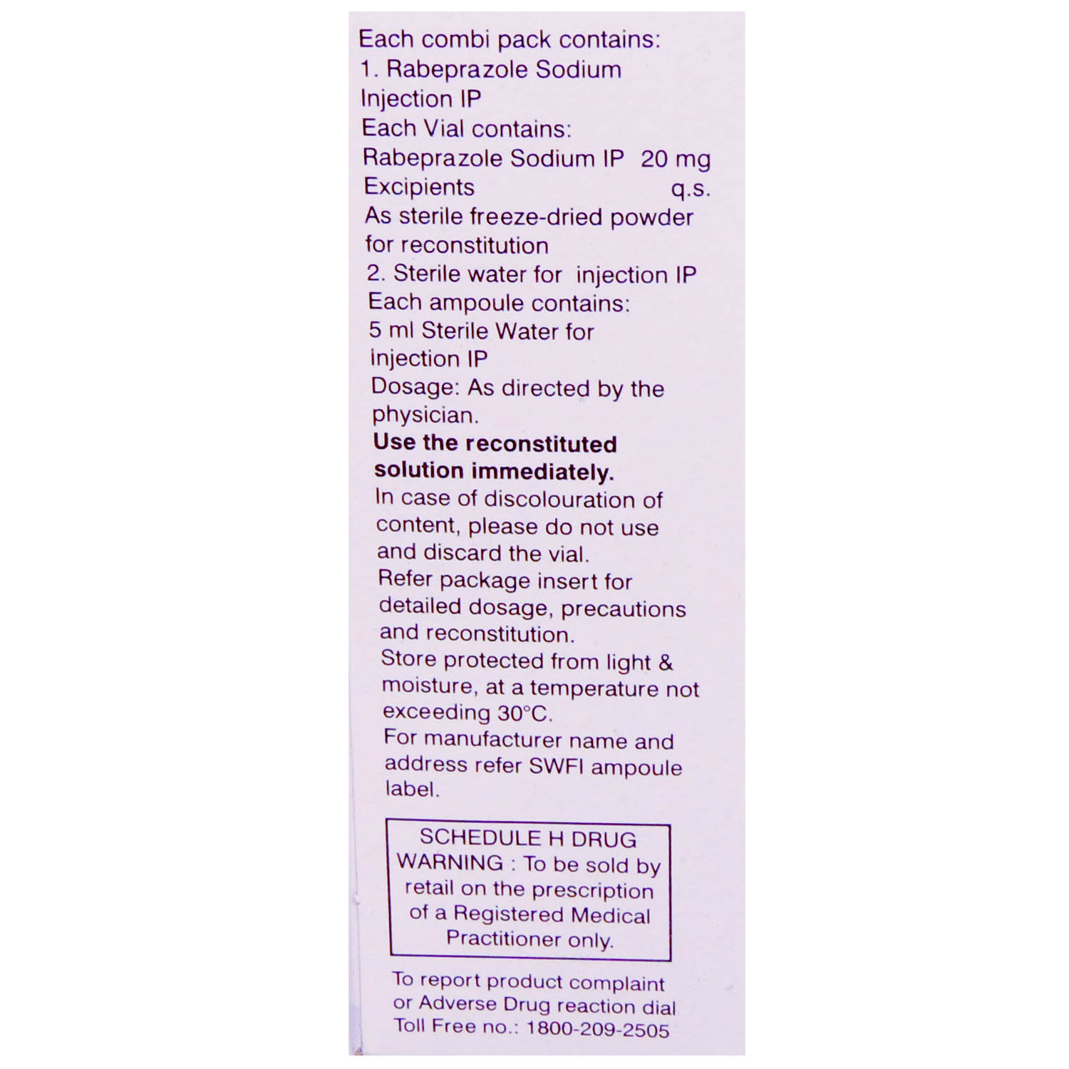 RABLET 20MG I.V INJECTION, Pack of 1 INJECTION RABLET 20MG I.V INJECTION, Pack of 1 INJECTION