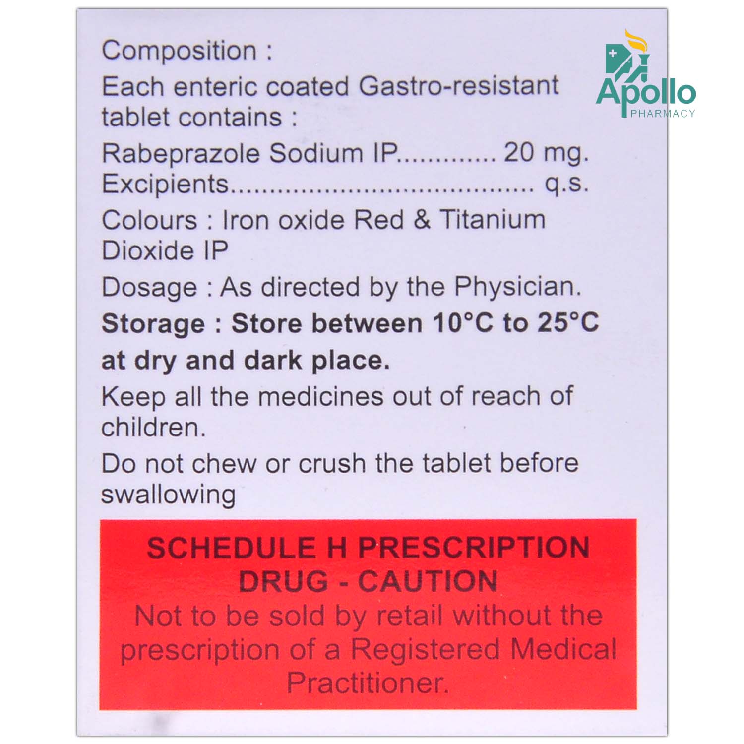 Rabonik 20 Tablet 15's, Pack of 15 TABLETS Rabonik 20 Tablet 15's, Pack of 15 TABLETS