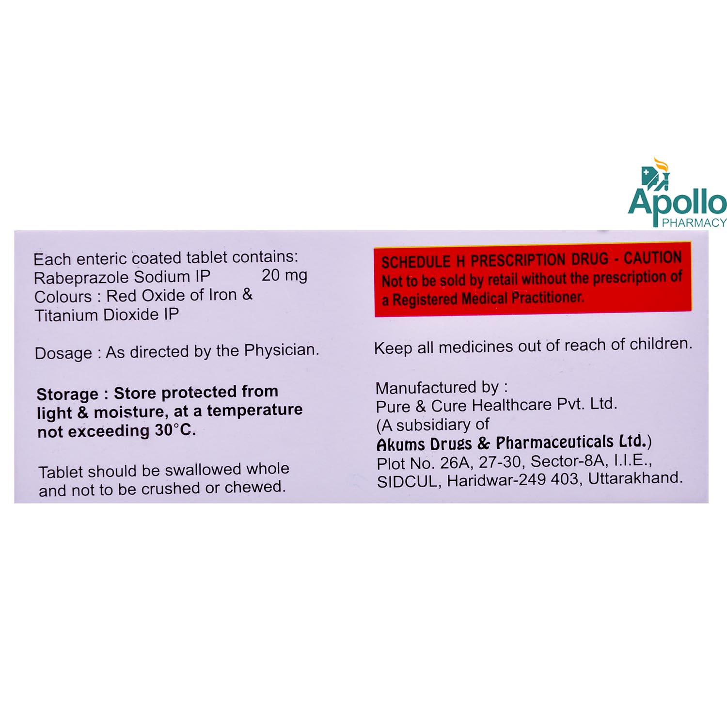 Rafron 20 Tablet 10's, Pack of 10 TABLETS Rafron 20 Tablet 10's, Pack of 10 TABLETS