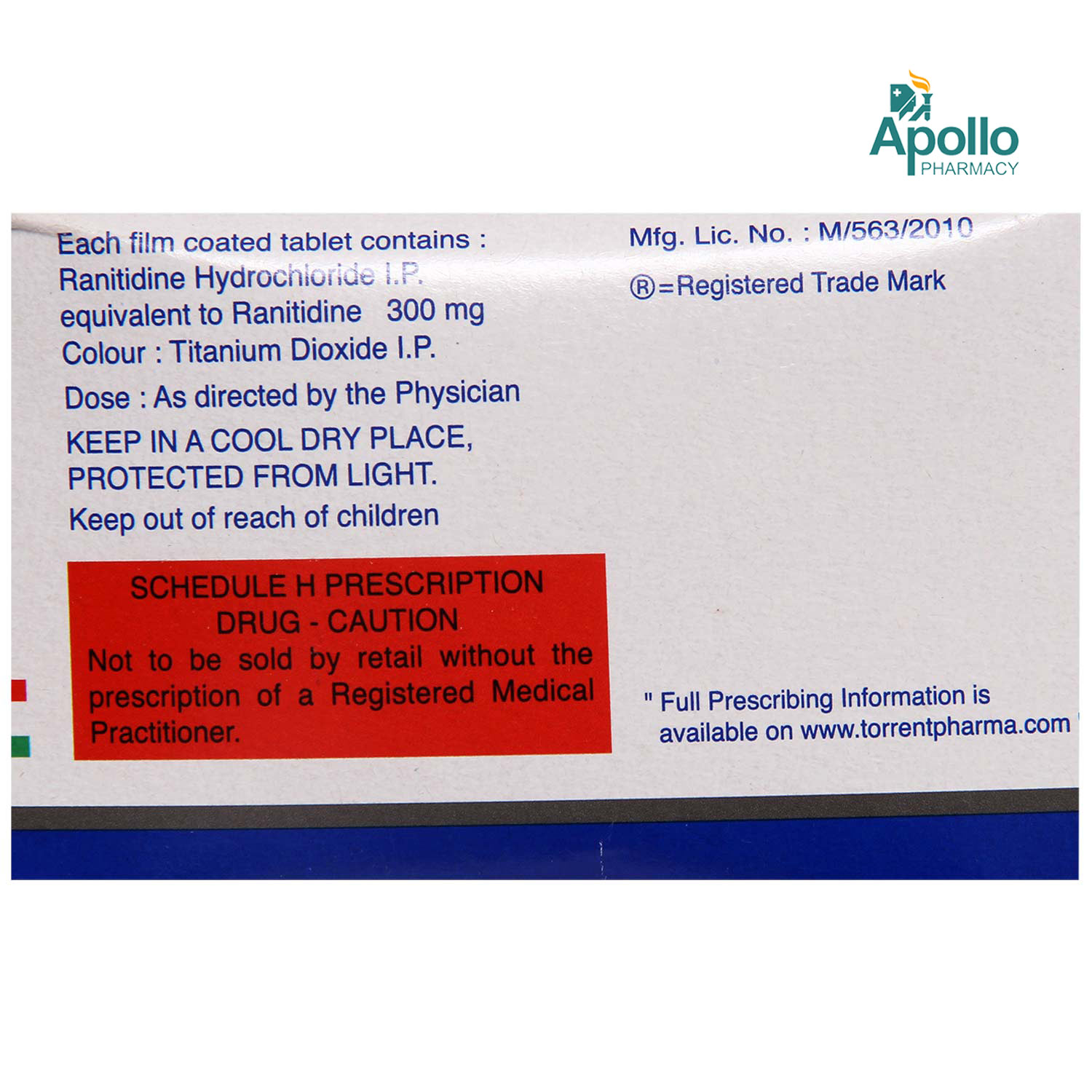 Ranitin 300 mg Tablet 10's, Pack of 10 TABLETS Ranitin 300 mg Tablet 10's, Pack of 10 TABLETS