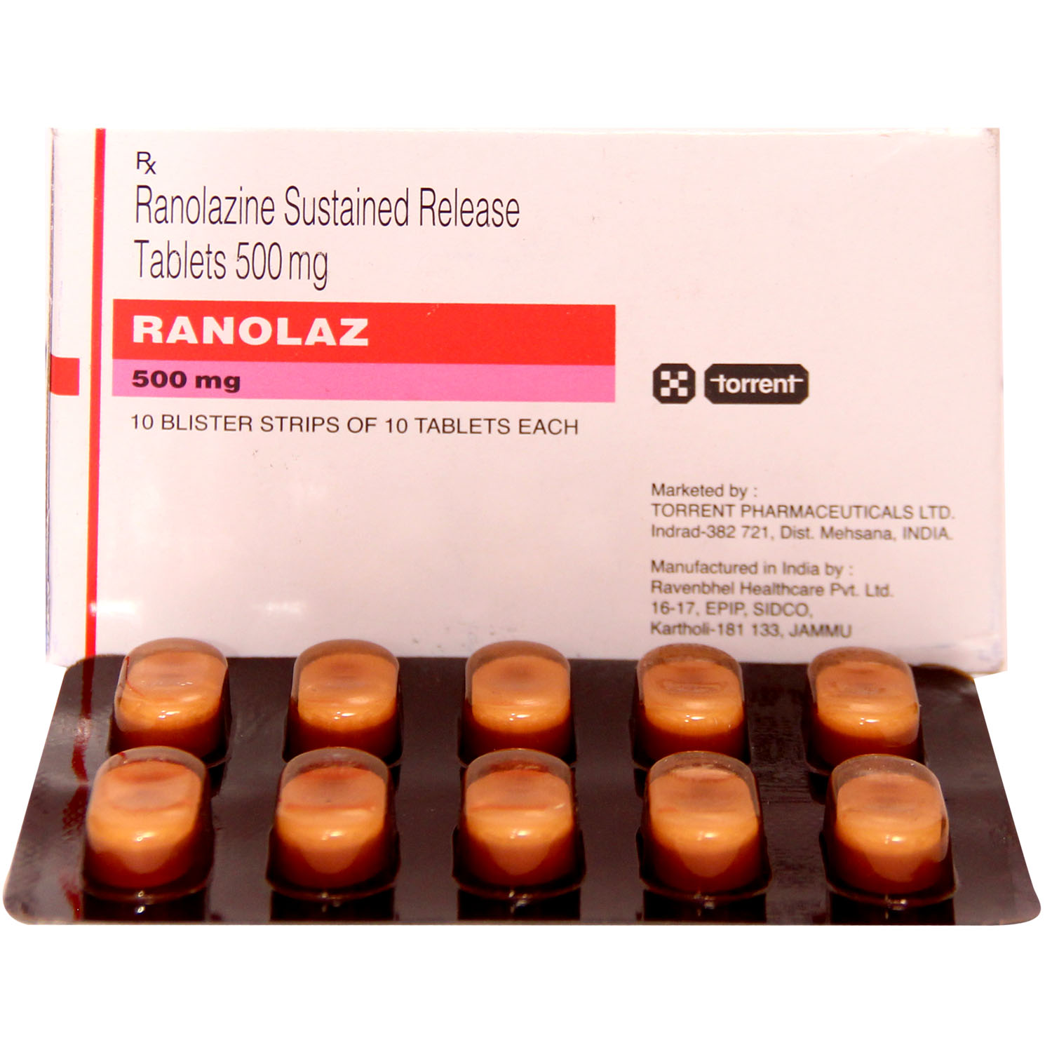 Buy Ranolaz 500 Tablet 10's Online