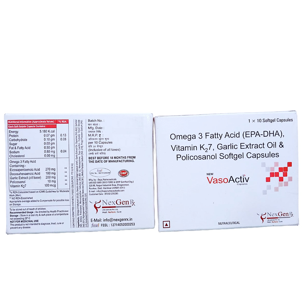 Vasoactiv Tablet 10's, Pack of 10 TabletS Vasoactiv Tablet 10's, Pack of 10 TabletS