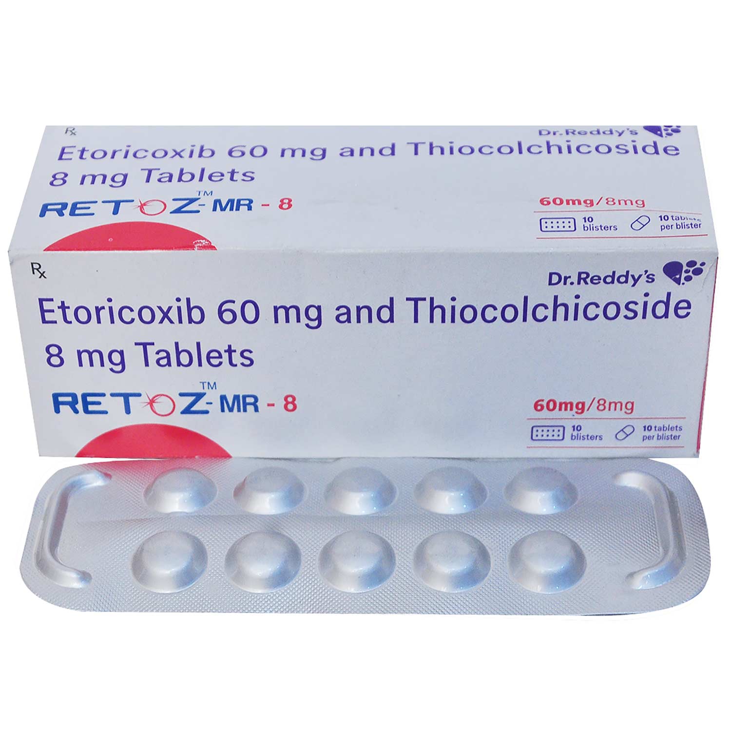 RETOZ MR 8MG TABLET, Pack of 10 TABLETS RETOZ MR 8MG TABLET, Pack of 10 TABLETS