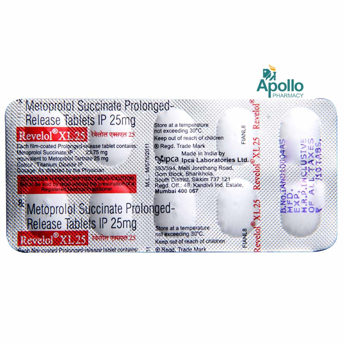 Revelol XL 25 Tablet 10's, Pack of 10 TABLETS Revelol XL 25 Tablet 10's, Pack of 10 TABLETS