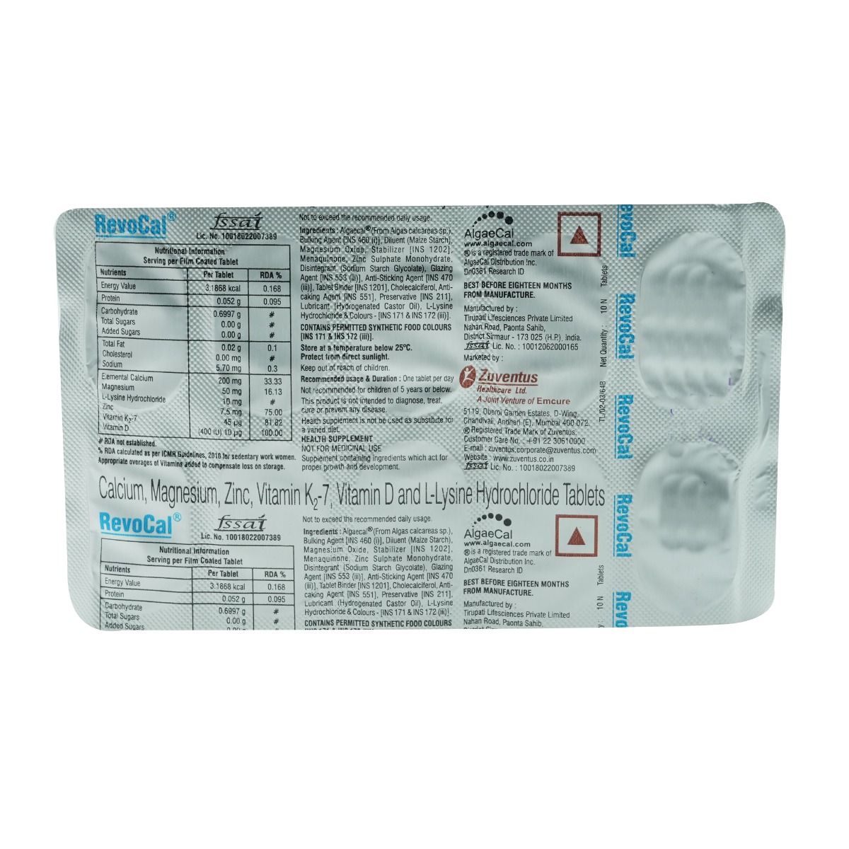 Revocal Tablet 10's, Pack of 10 TABLETS Revocal Tablet 10's, Pack of 10 TABLETS