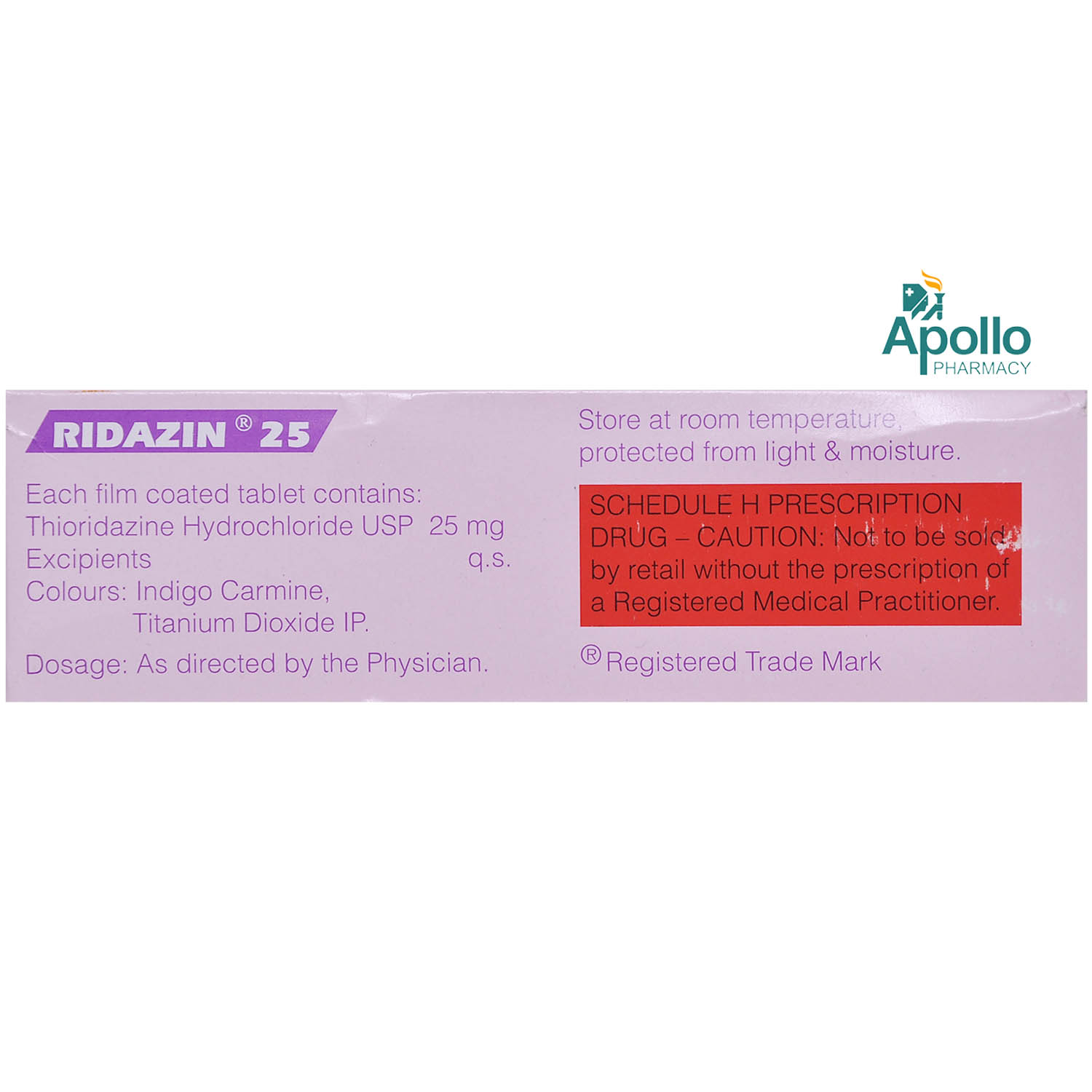 Ridazin 25 Tablet 10's, Pack of 10 TabletS Ridazin 25 Tablet 10's, Pack of 10 TabletS