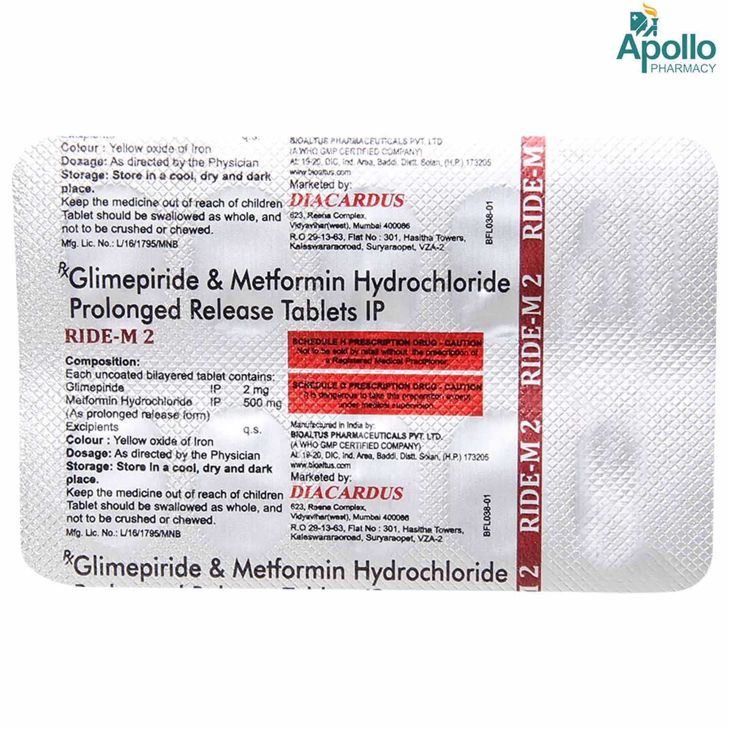 Ride-M2 Tablet 10's, Pack of 10 TABLETS Ride-M2 Tablet 10's, Pack of 10 TABLETS