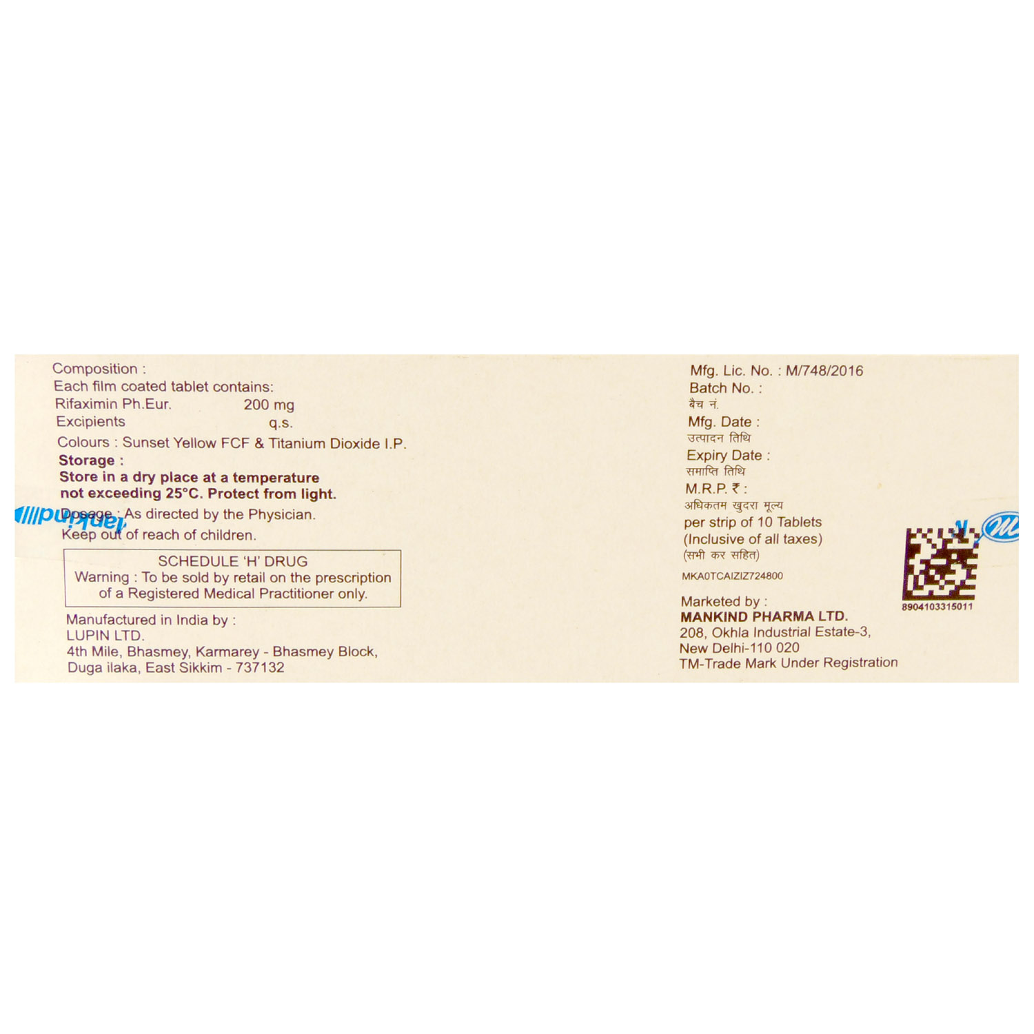 Rifastop 200 Tablet 10's, Pack of 10 TABLETS Rifastop 200 Tablet 10's, Pack of 10 TABLETS