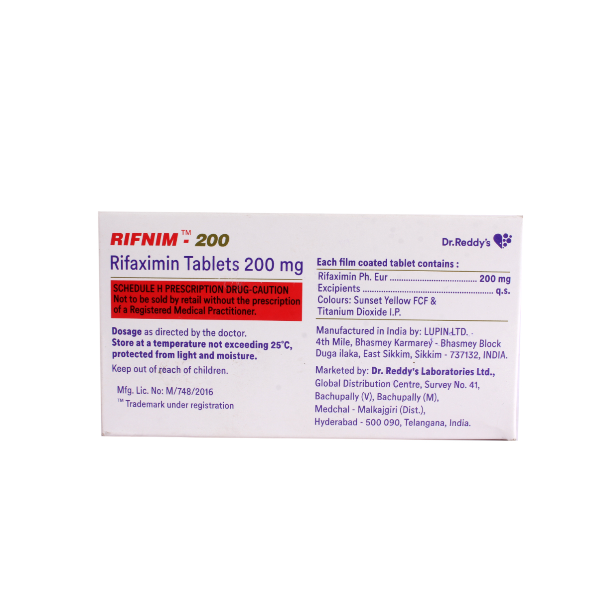 Rifnim-200 Tablet 10's, Pack of 10 TabletS Rifnim-200 Tablet 10's, Pack of 10 TabletS