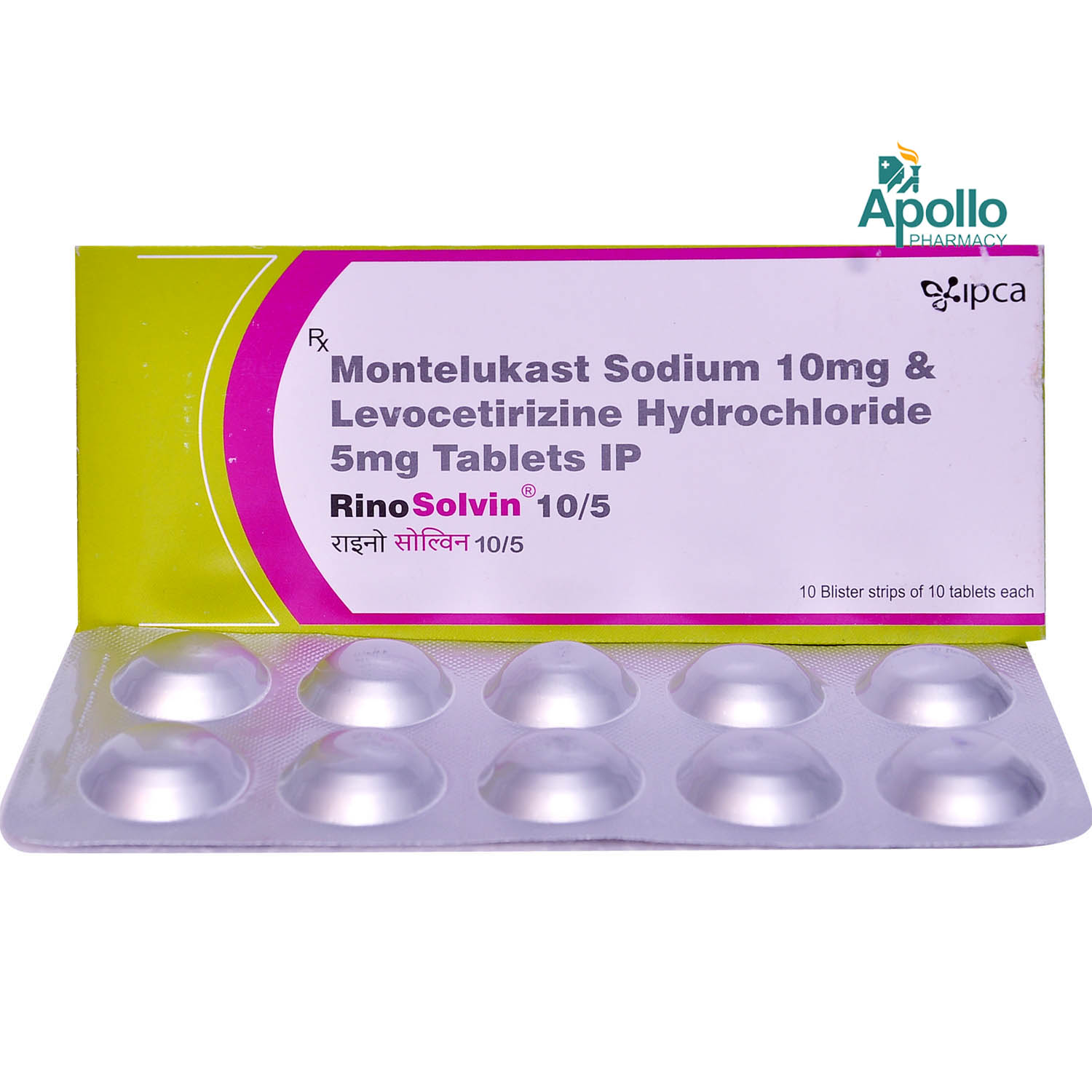 Rinosolvin 10 mg/5 mg Tablet 10's, Pack of 10 TABLETS Rinosolvin 10 mg/5 mg Tablet 10's, Pack of 10 TABLETS