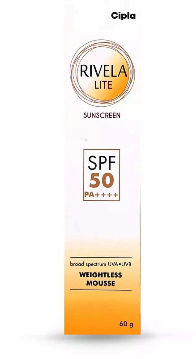 Rivela Lite SPF 50 PA++++ Sunscreen 60 gm Rivela Lite SPF 50 PA++++ Sunscreen 60 gm