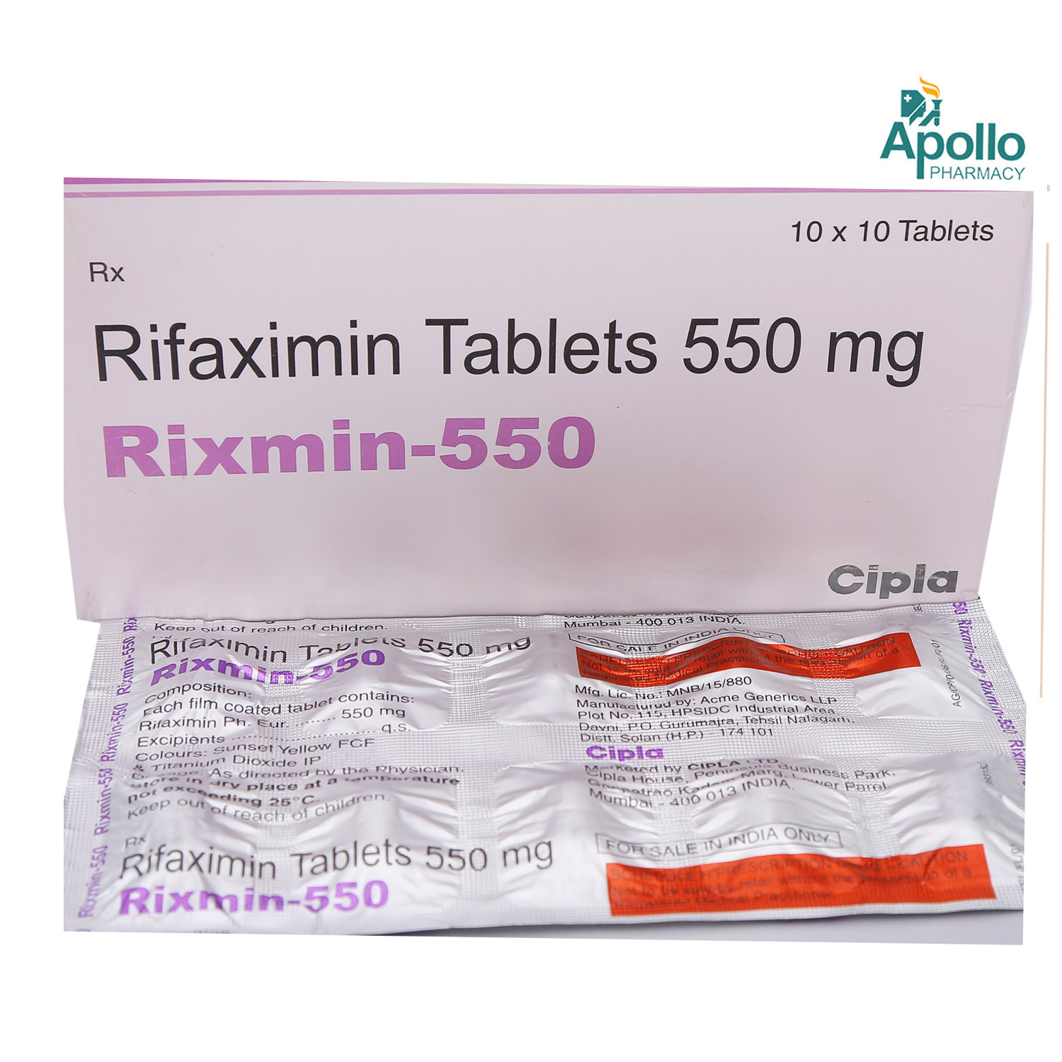 Rixmin-550 Tablet 10's, Pack of 10 TABLETS Rixmin-550 Tablet 10's, Pack of 10 TABLETS