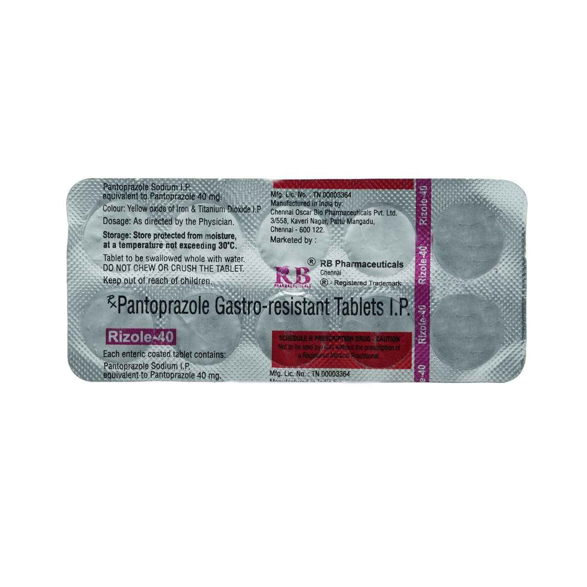 Rizole 40 Tablet 10's, Pack of 10 TabletS Rizole 40 Tablet 10's, Pack of 10 TabletS