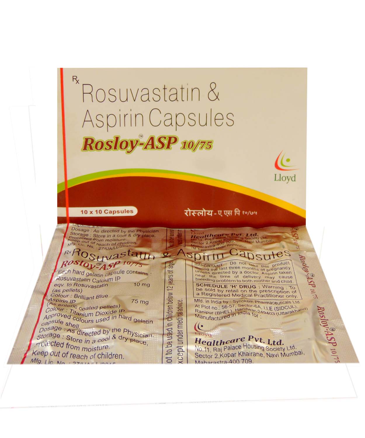 Rosloy-ASP 10 mg/75 mg Capsule 10's, Pack of 10 Rosloy-ASP 10 mg/75 mg Capsule 10's, Pack of 10