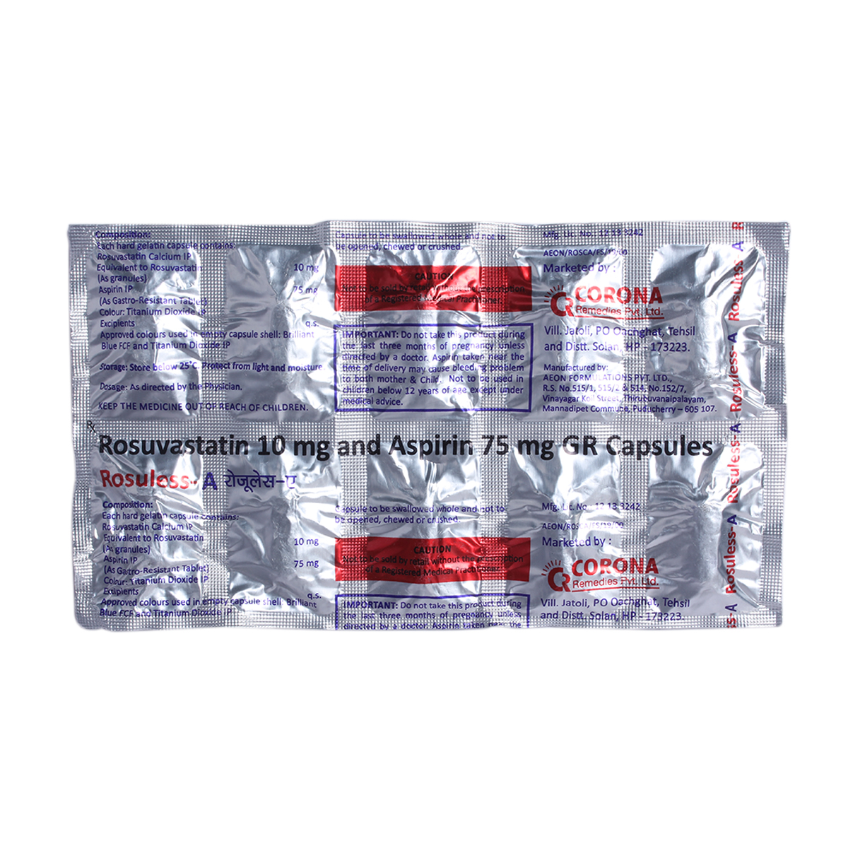 Rosuless-A Capsule 10's, Pack of 10 CAPSULES Rosuless-A Capsule 10's, Pack of 10 CAPSULES