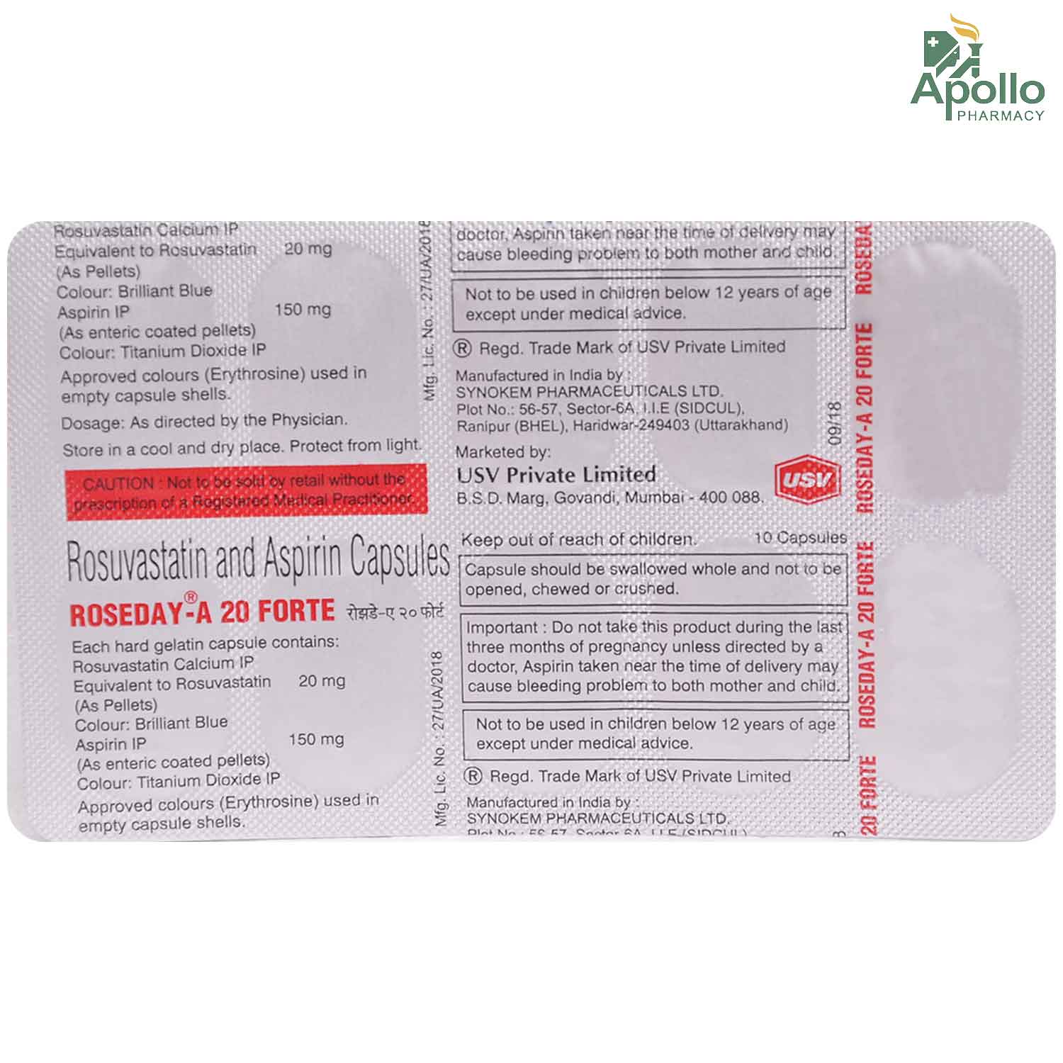 Roseday-A 20 Forte Capsule 10's, Pack of 10 CapsuleS Roseday-A 20 Forte Capsule 10's, Pack of 10 CapsuleS
