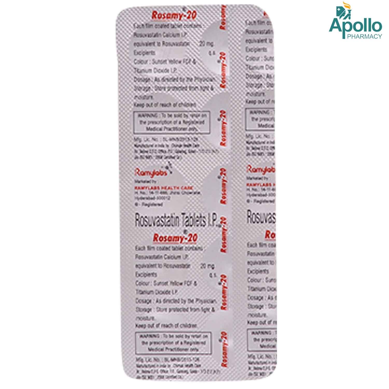 Rosamy-20mg Tablet 10's, Pack of 10 TabletS Rosamy-20mg Tablet 10's, Pack of 10 TabletS