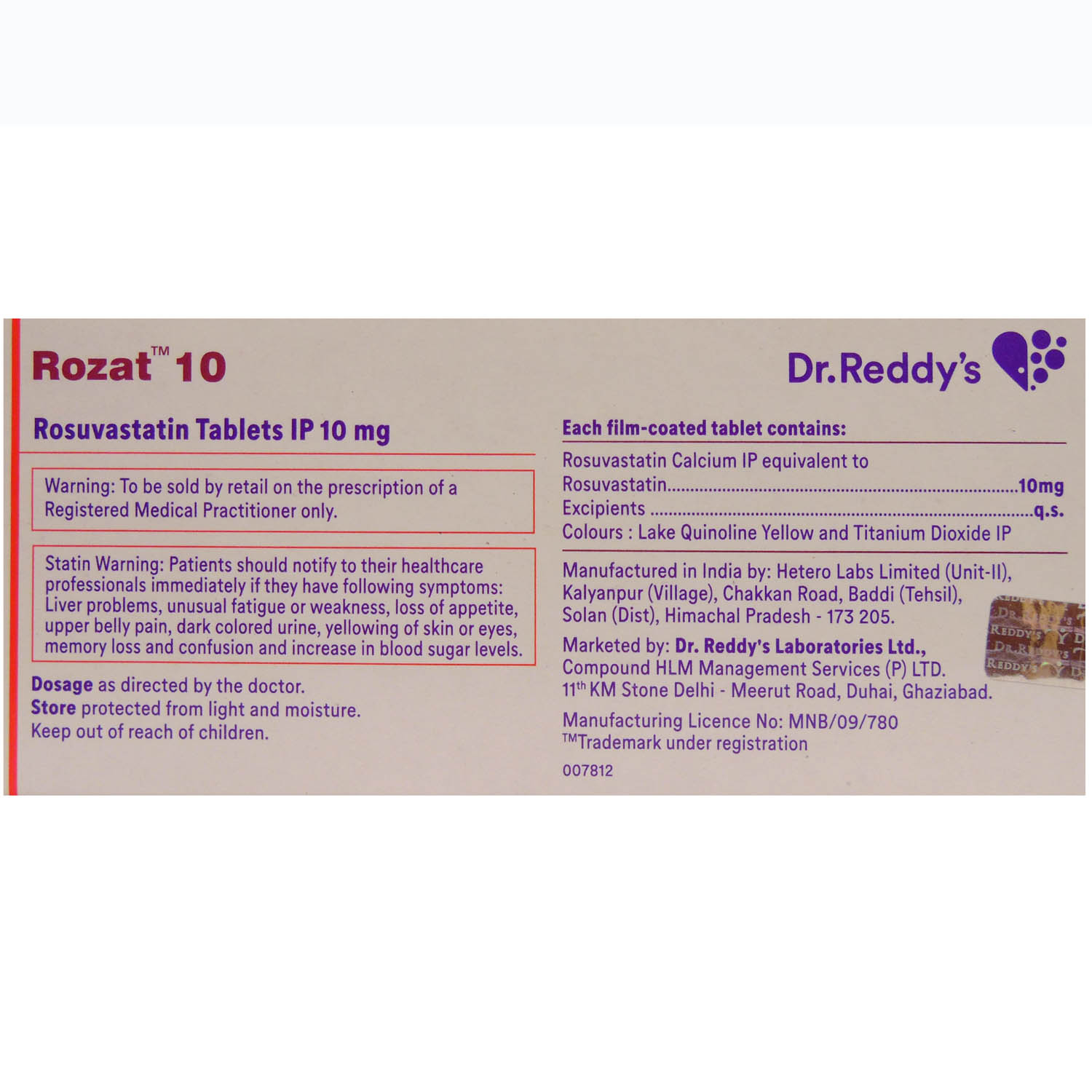 Rozat 10 Tablet 14's, Pack of 14 TABLETS Rozat 10 Tablet 14's, Pack of 14 TABLETS