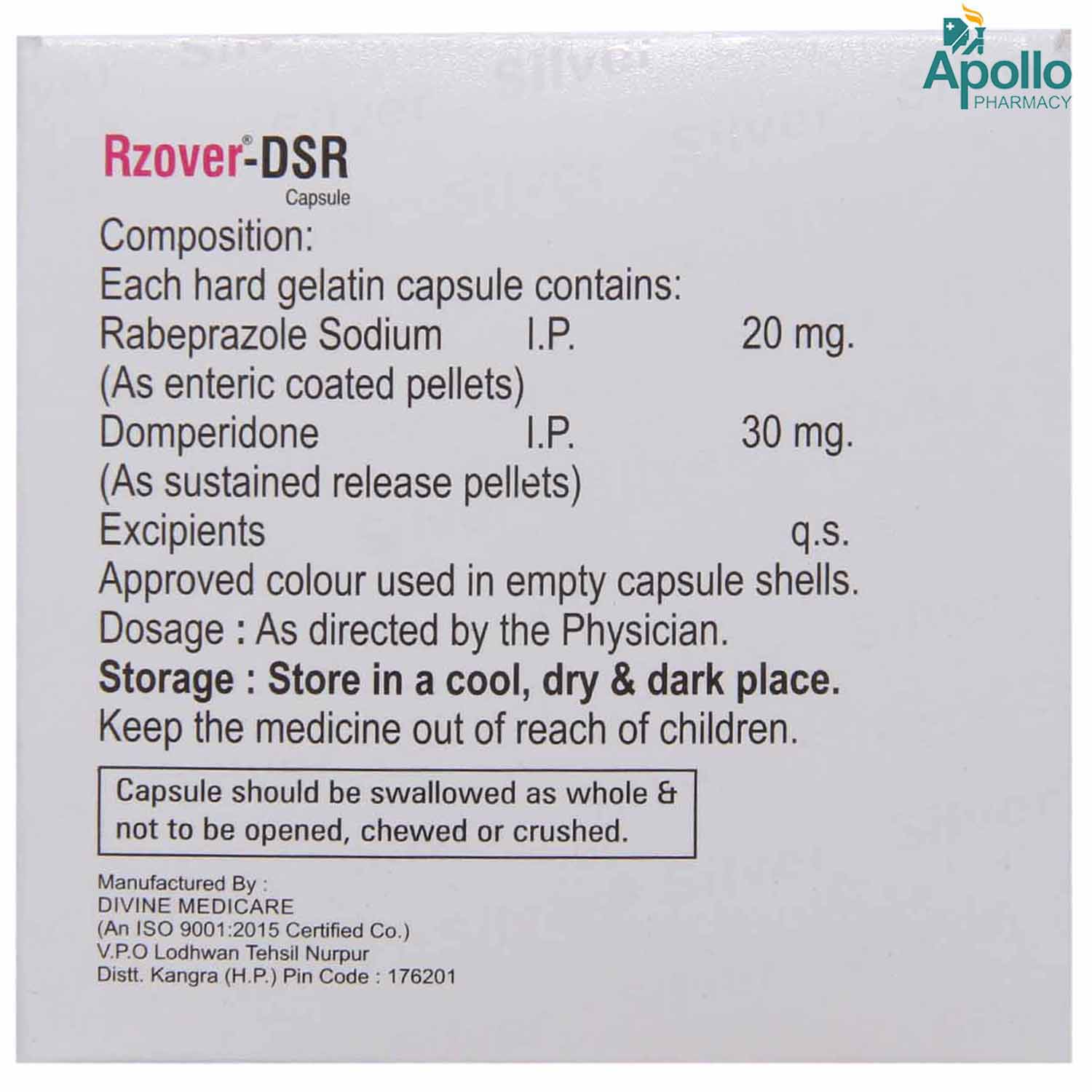Rzover DSR Capsule 10's, Pack of 10 Rzover DSR Capsule 10's, Pack of 10