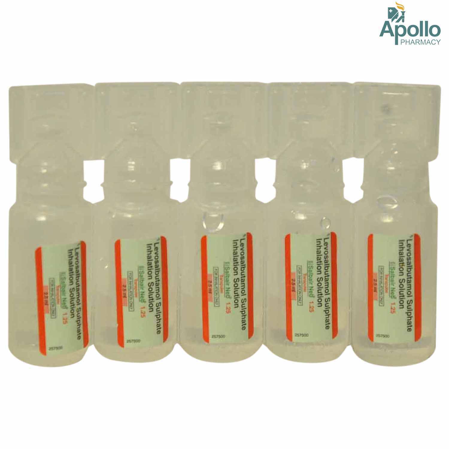 Salbair Neb 1.25 mg Respules 2.5 ml, Pack of 1 Respules Salbair Neb 1.25 mg Respules 2.5 ml, Pack of 1 Respules