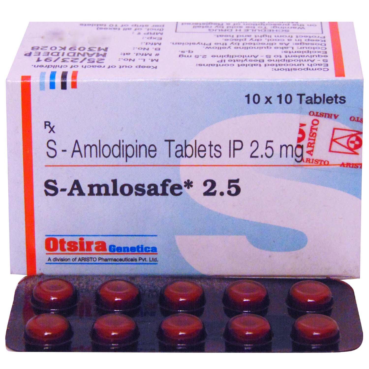 S Amlosafe 2.5 Tablet 10's, Pack of 10 TABLETS S Amlosafe 2.5 Tablet 10's, Pack of 10 TABLETS