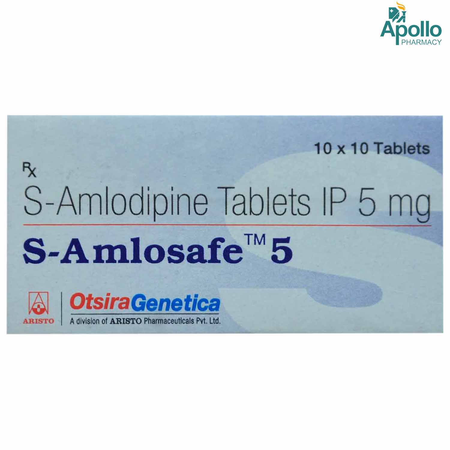 S Amlosafe 5mg Tablet 10's, Pack of 10 TABLETS S Amlosafe 5mg Tablet 10's, Pack of 10 TABLETS