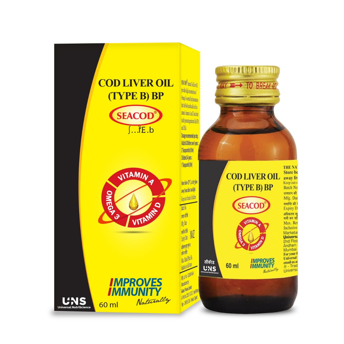 Seacod Cod Liver Oil, 60 ml, Pack of 1 Seacod Cod Liver Oil, 60 ml, Pack of 1