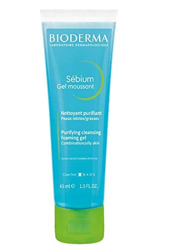 Bioderma Sebium Foaming Gel 45 ml | Zinc Sulphate, Copper Sulphate | Purifies Skin | Controls Excess Oil | For Combination/Oily Skin Bioderma Sebium Foaming Gel 45 ml | Zinc Sulphate, Copper Sulphate | Purifies Skin | Controls Excess Oil | For Combination/Oily Skin