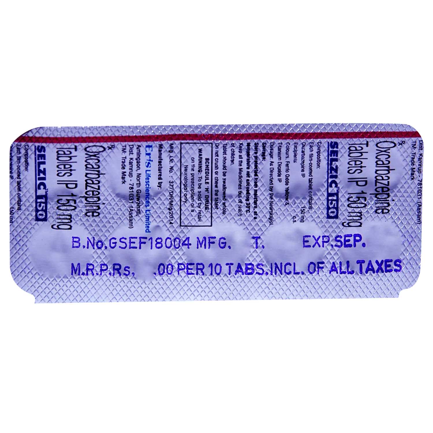 Selzic 150 Tablet 10's, Pack of 10 TABLETS Selzic 150 Tablet 10's, Pack of 10 TABLETS