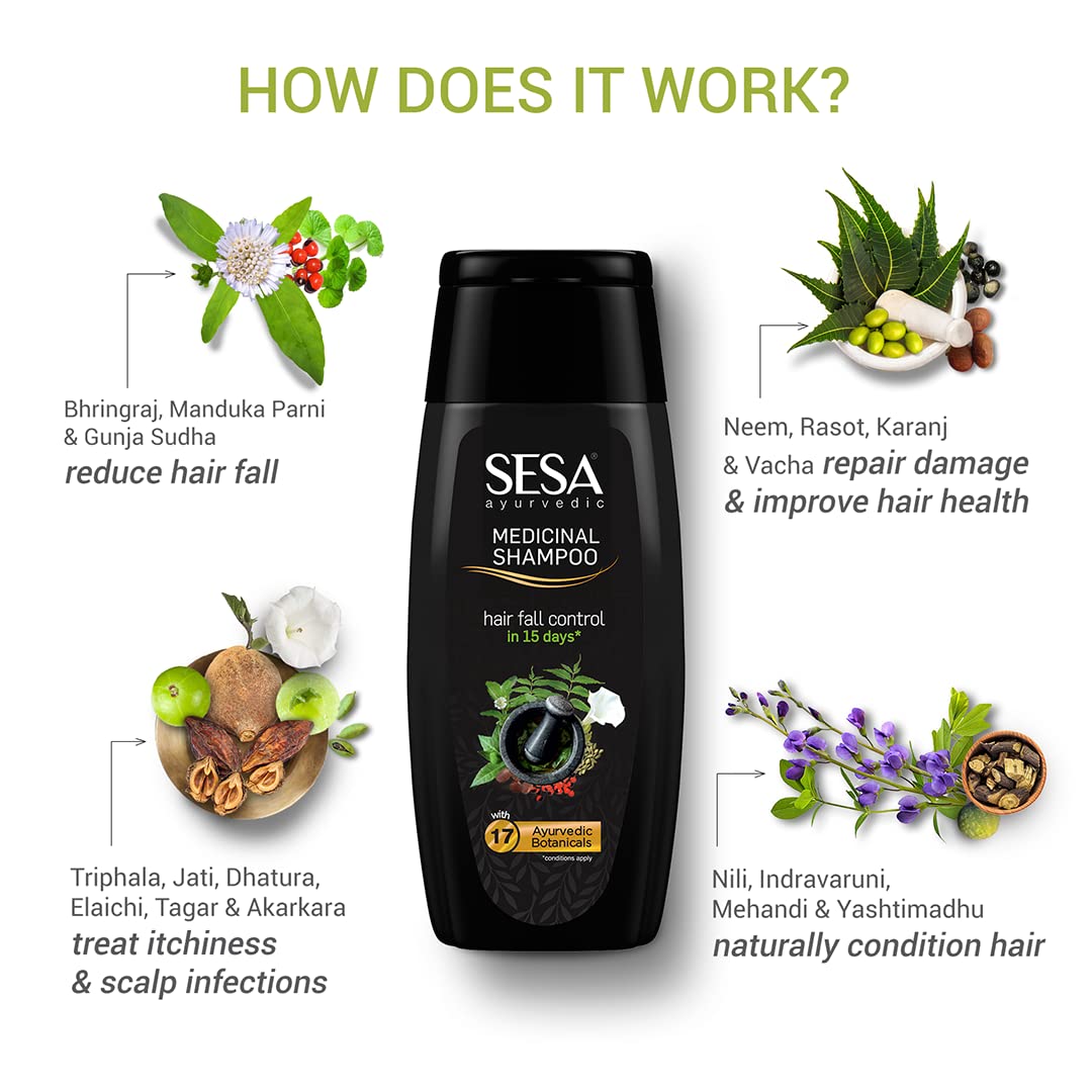 Sesa Ayurvedic Medicinal Hair Fall Control Shampoo, 200 ml, Pack of 1 Sesa Ayurvedic Medicinal Hair Fall Control Shampoo, 200 ml, Pack of 1