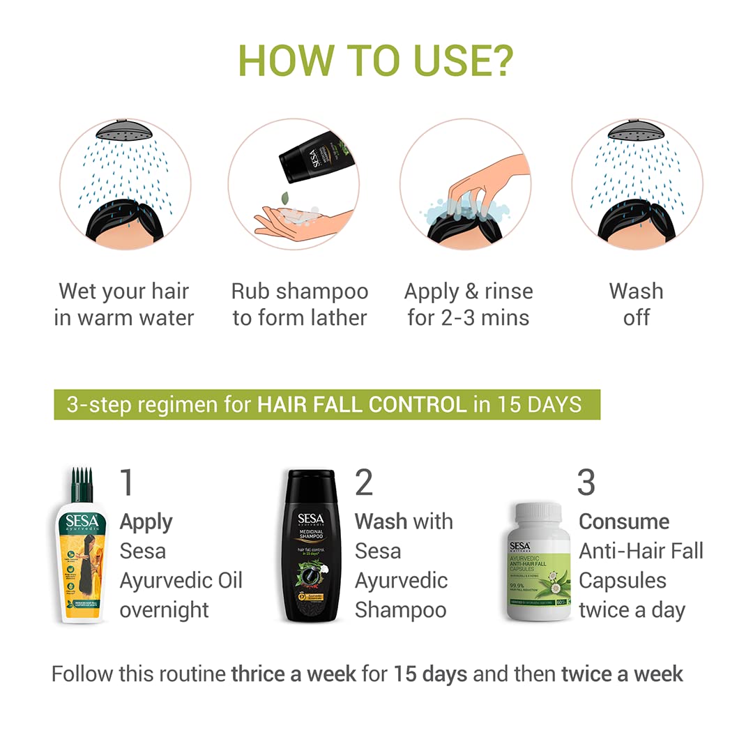 Sesa Ayurvedic Medicinal Hair Fall Control Shampoo, 200 ml, Pack of 1 Sesa Ayurvedic Medicinal Hair Fall Control Shampoo, 200 ml, Pack of 1