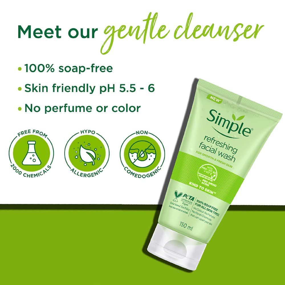 Simple Kind to Skin Refreshing Facial Wash, 150 ml, Pack of 1 Simple Kind to Skin Refreshing Facial Wash, 150 ml, Pack of 1