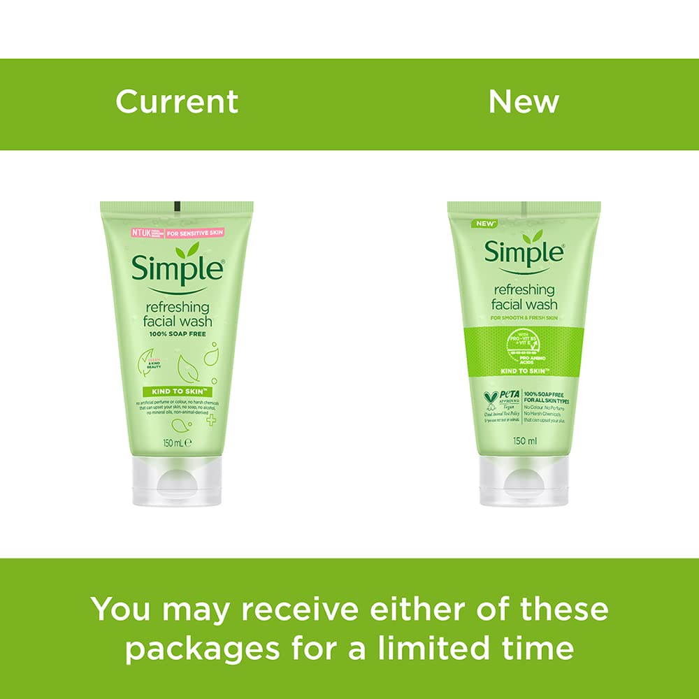 Simple Kind to Skin Refreshing Facial Wash, 150 ml, Pack of 1 Simple Kind to Skin Refreshing Facial Wash, 150 ml, Pack of 1
