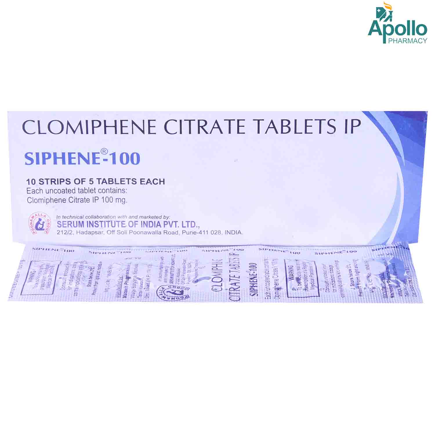 Siphene 100 Tablet 5's, Pack of 5 TABLETS Siphene 100 Tablet 5's, Pack of 5 TABLETS